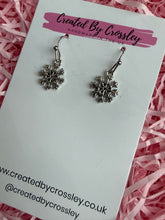 Load image into Gallery viewer, Mini Snowflake Charm Earrings
