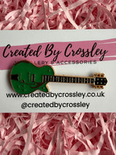 Load image into Gallery viewer, Green Guitar Pin Badge
