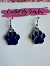 Load image into Gallery viewer, Blue Paw Print Charm Earrings
