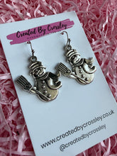 Load image into Gallery viewer, Winter Snowman Charm Earrings
