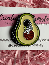 Load image into Gallery viewer, Space Avocado Pin Badge
