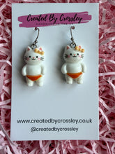 Load image into Gallery viewer, White Cat Charm Earrings

