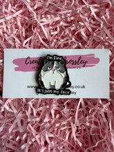 Load image into Gallery viewer, “I’m fine. It’s just my face” Cat Pin Badge
