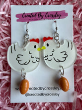 Load image into Gallery viewer, Chicken and Egg Charm Earrings
