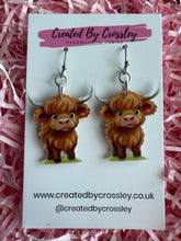 Load image into Gallery viewer, Highland Cow Charm Earrings
