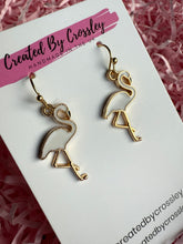 Load image into Gallery viewer, White Flamingo Charm Earrings
