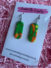 Load image into Gallery viewer, Green Pattern Clay Earrings
