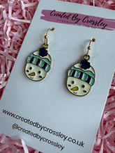 Load image into Gallery viewer, Beanie Hat Snowman Charm Earrings
