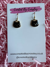 Load image into Gallery viewer, Black Cat Charm Earrings
