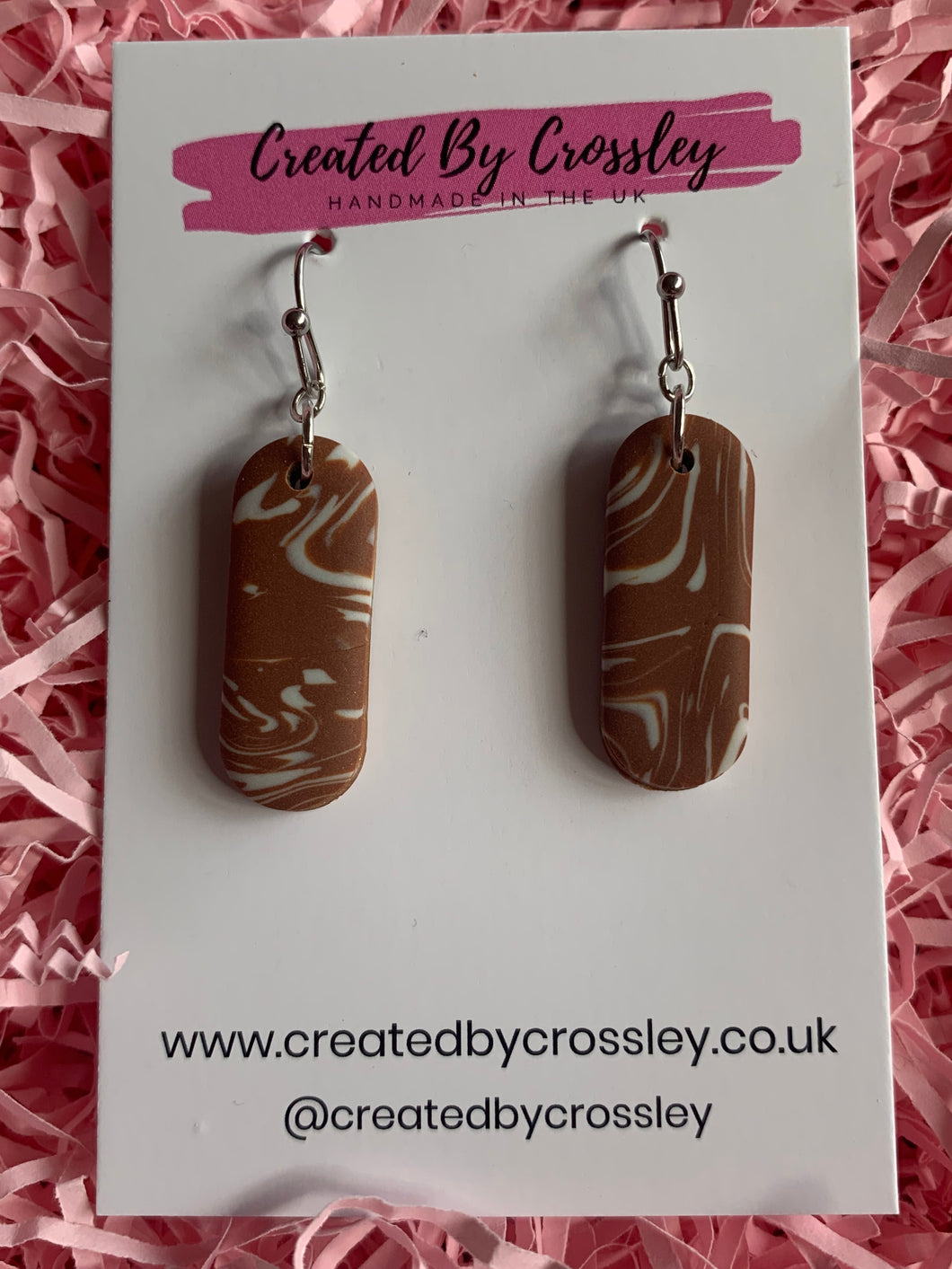 Brown Grey Clay Earrings