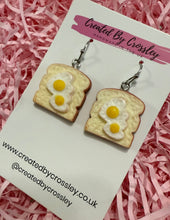 Load image into Gallery viewer, Egg Toast Charm Earrings
