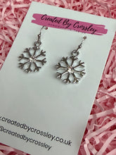 Load image into Gallery viewer, Gem Snowflake Charm Earrings

