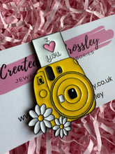 Load image into Gallery viewer, Yellow Polaroid Camera Pin Badge
