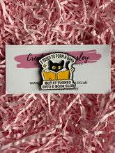 Load image into Gallery viewer, Book Club Cat Pin Badge
