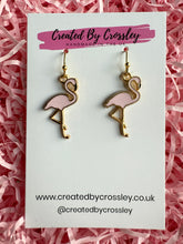 Load image into Gallery viewer, Light Pink Flamingo Charm Earrings
