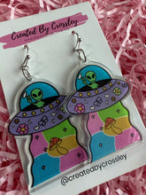 Load image into Gallery viewer, Alien Spaceship Charm Earrings
