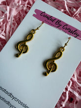Load image into Gallery viewer, Simple Treble Clef Charm Earrings
