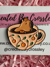 Load image into Gallery viewer, Teacup Capybara Pin Badge
