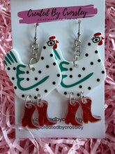 Load image into Gallery viewer, White Chicken Charm Earrings
