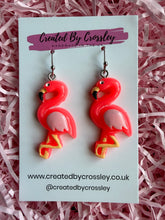 Load image into Gallery viewer, Flamingo Charm Earrings
