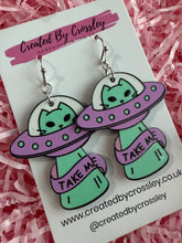 Load image into Gallery viewer, Space Cat Charm Earrings
