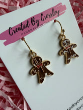 Load image into Gallery viewer, Gingerbread Man Charm Earrings
