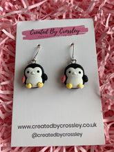 Load image into Gallery viewer, Penguin Charm Earrings
