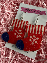 Load image into Gallery viewer, Large Christmas Stocking Charm Earrings
