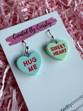Load image into Gallery viewer, Sweetheart Quote Heart Charm Earrings
