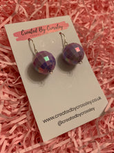 Load image into Gallery viewer, Lilac Disco Ball Charm Earrings
