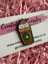 Load image into Gallery viewer, Catpuccino Cat Coffee Pin Badge

