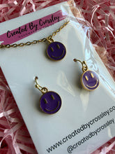 Load image into Gallery viewer, Purple Happy Face Jewellery Set
