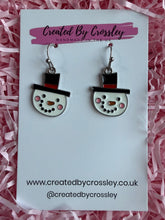 Load image into Gallery viewer, Smiling Snowman Charm Earrings
