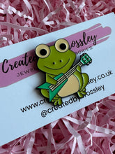 Load image into Gallery viewer, Guitar Frog Pin Badge
