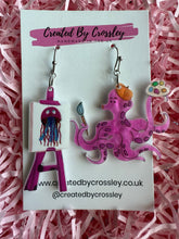 Load image into Gallery viewer, Artist Octopus Charm Earrings
