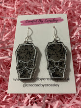 Load image into Gallery viewer, Black Coffin Resin Earrings
