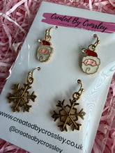Load image into Gallery viewer, Santa Snow Earring Duo

