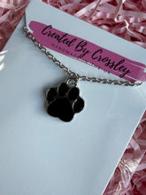 Load image into Gallery viewer, Black Paw Print Charm Necklace
