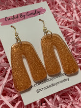 Load image into Gallery viewer, Bronze Shimmer Arch Resin Earrings
