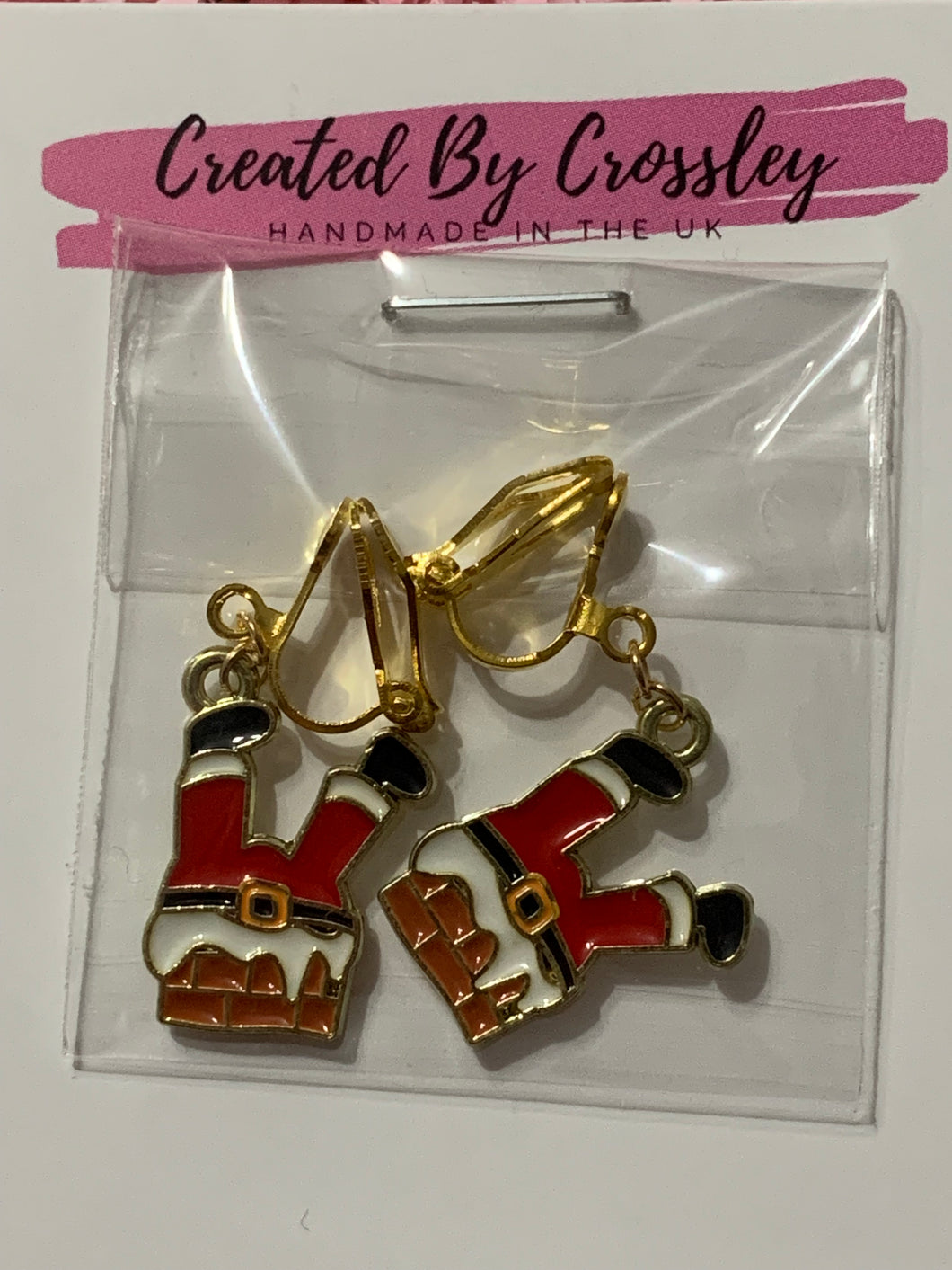 Santa Clip On Earrings