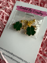 Load image into Gallery viewer, Four Leaf Clover Clip On Earrings
