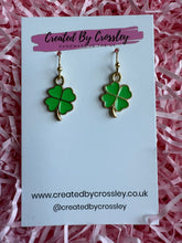 Load image into Gallery viewer, Four Leaf Clover Charm Earrings
