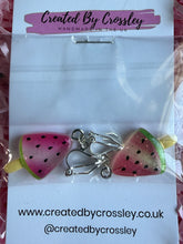 Load image into Gallery viewer, Watermelon Clip On Earrings
