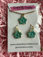 Load image into Gallery viewer, Blue Flower Jewellery Set
