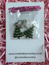 Load image into Gallery viewer, Gem Christmas Tree Clip On Earrings
