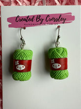 Load image into Gallery viewer, Green Wool Charm Earrings
