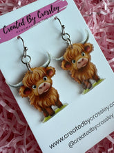 Load image into Gallery viewer, Highland Cow Charm Earrings
