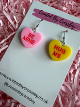 Load image into Gallery viewer, Sweetheart Quote Heart Charm Earrings

