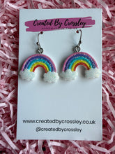 Load image into Gallery viewer, Glitter Rainbow Charm Earrings
