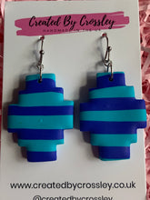 Load image into Gallery viewer, Blue Striped Clay Earrings
